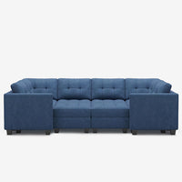Prussian-Blue-/-Weave-8-Seat-Wraparound-Pit-Sectional