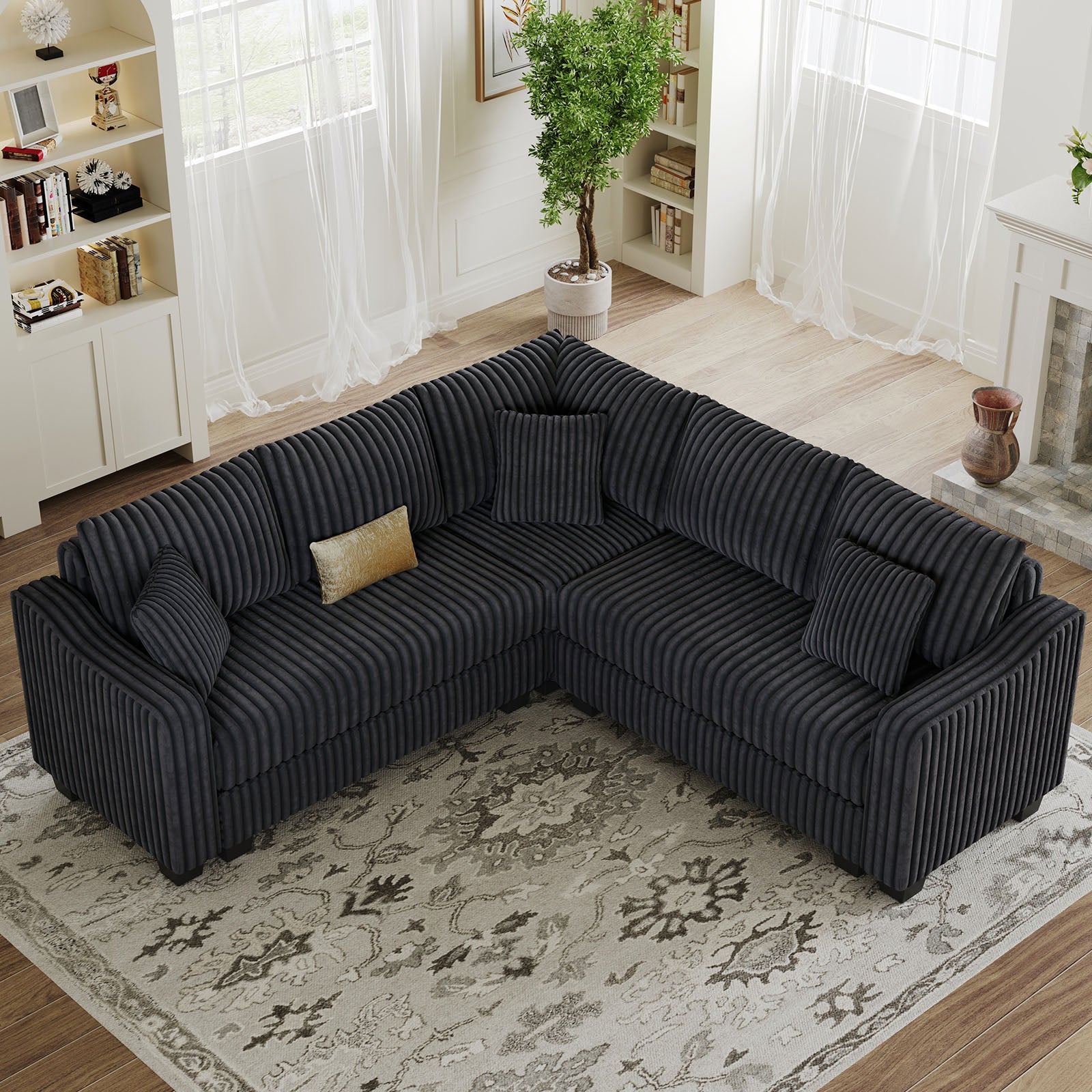 Shadow-Charcoal-/-Corduroy-5-Seats-Corner-Sectional