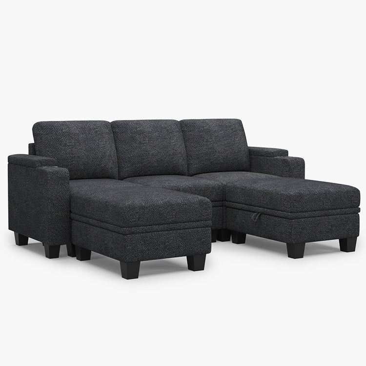 Belffin Modular 5 Seater Modular Chenille Sofa