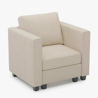 Misty-White-Chenille-Modular-Single-Armchair-Belffin