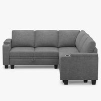 Silver-Grey-/-Chenille-5-Seat-L-Shaped-Corner-Sectional