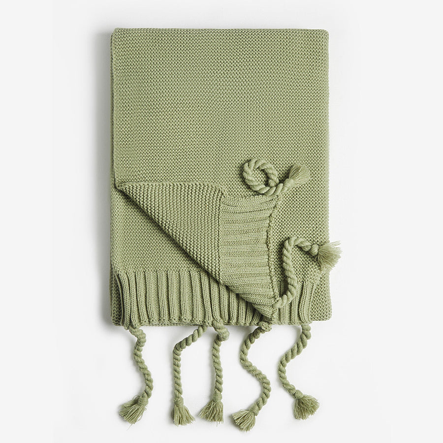 Belffin Botanical Knit Sage Blanket Belffin