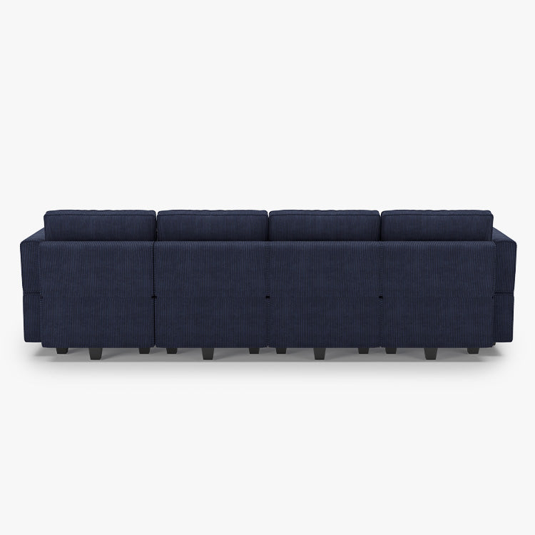 Belffin 4 Seats + 6 Sides Modular Wide Corduroy Sofa with Storage Seat