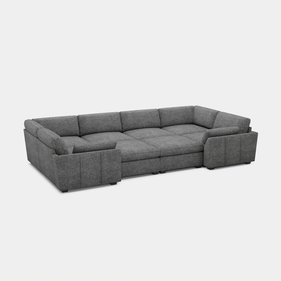Silver-Grey-/-Chenille-8-Seat-Wraparound-Pit-Sectional