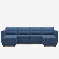 Prussian-Blue-/-Weave-6-Seat-U-Shaped-Open-Sectional