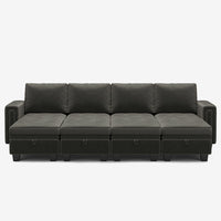 Iron-Grey-/-Velvet-8-Seat-Open-Pit-Sectional