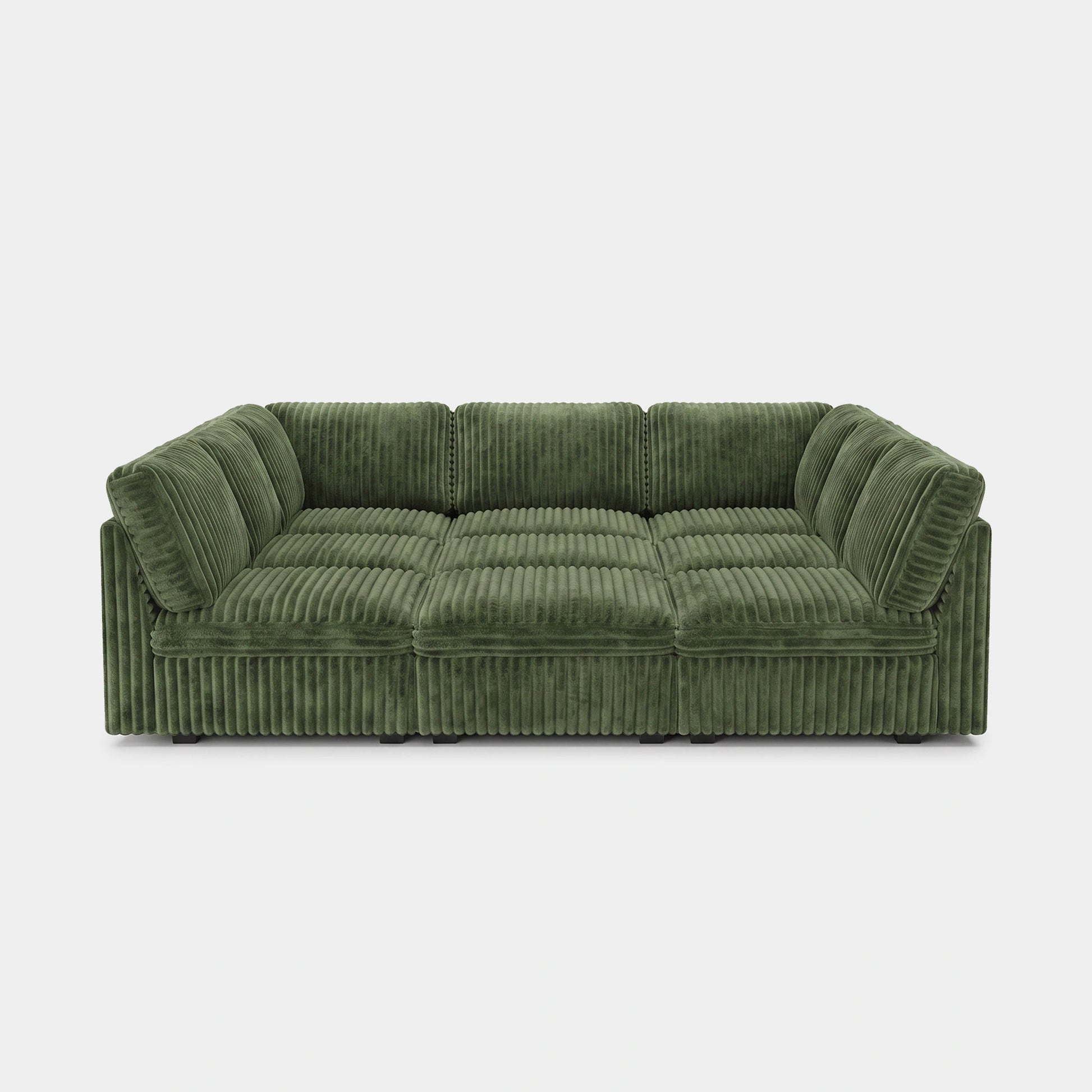 Olivewood-Green-/-Corduroy-9-Seat-Pit-Sectional