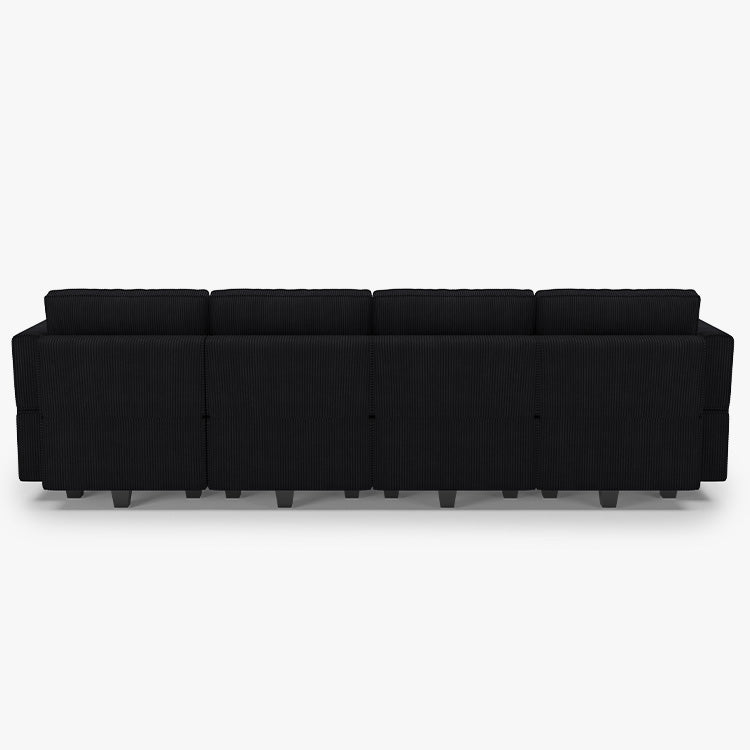 Belffin 4 Seats + 6 Sides Modular Wide Corduroy Sofa with Storage Seat