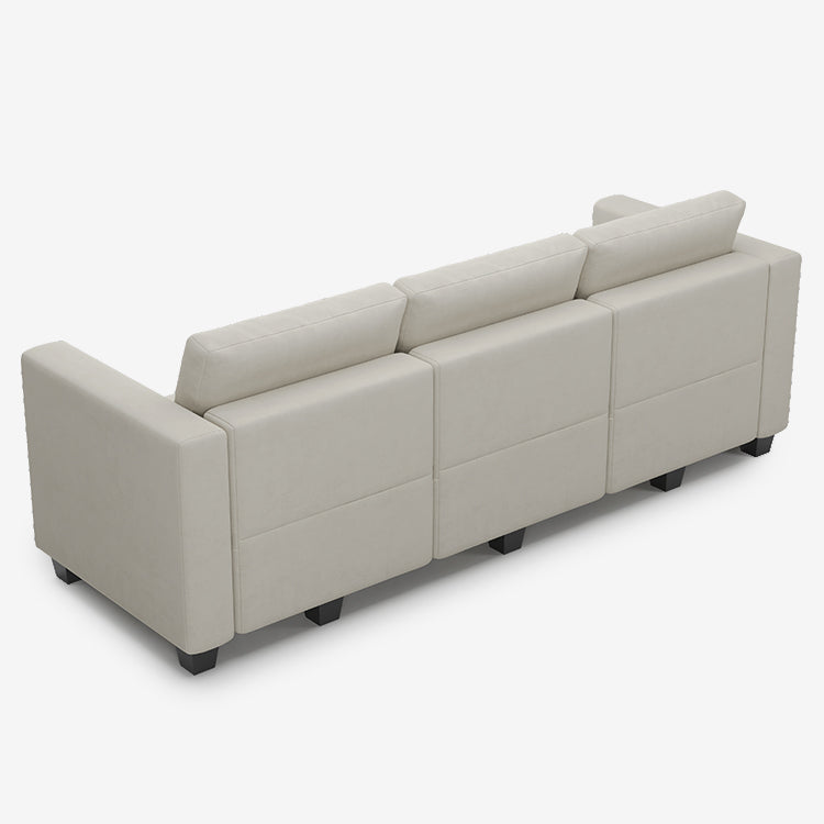 Belffin 3 Seats + 5 Sides Modular Velvet Tufted Sleeper Sofa with Storage Seat