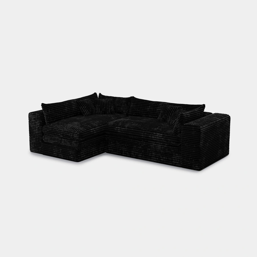 Piano-Black-/-Corduroy-4-Seat-L-Shaped-Wide-Sectional