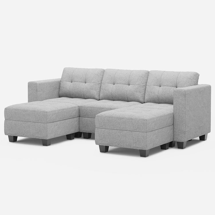 Belffin 5 Seats + 5 Sides Modular Weave Sofa with Storage Seat