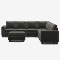 Iron-Grey-/-Velvet-8-Seat-L-Shaped-Sectional-with-Ottoman