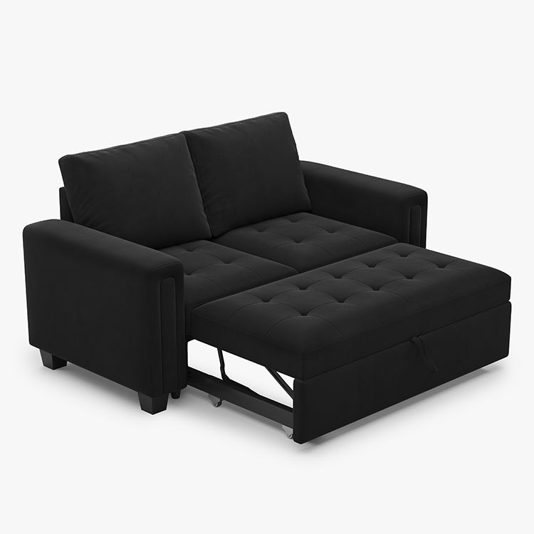 Belffin 4 Seats Modular Velvet Tufted Pull-out Loveseat Sofa