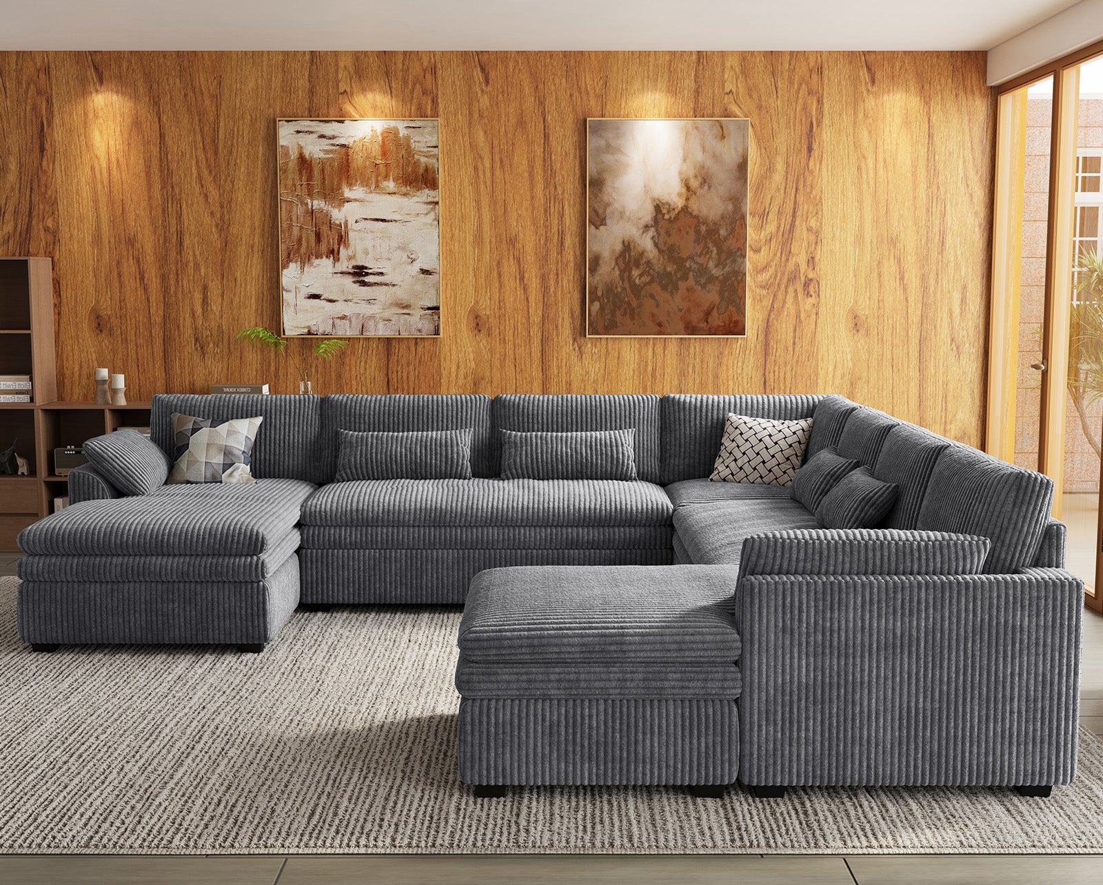 Vayla Oversized Cloud 7 Seats Sofa with Double Chaise