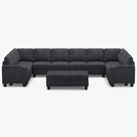 Graphite-Grey-/-Chenille-11-Seat-U-Shaped-Sectional
