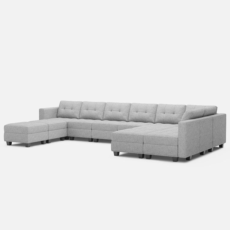 Belffin 12 Seats + 10 Sides Modular Weave Sofa with Storage Seat