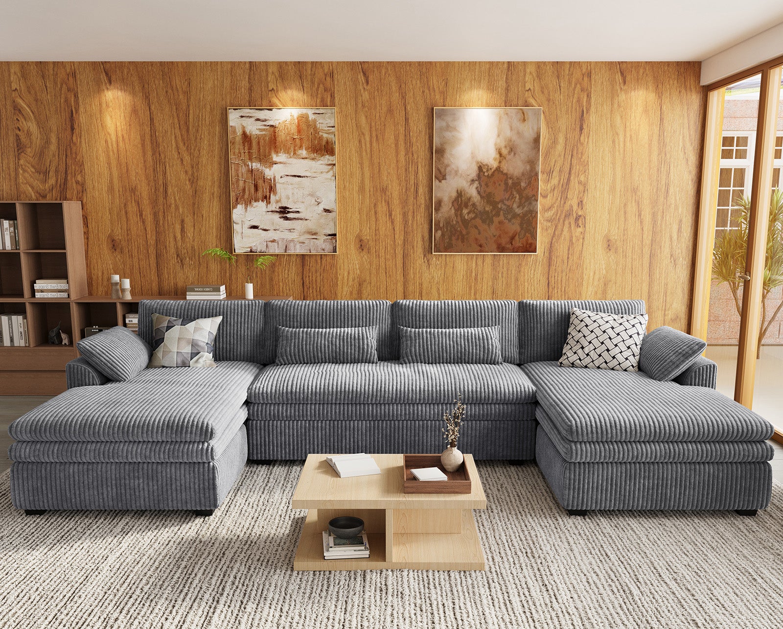 Vayla Oversized Cloud 4 Seats Sofa with Double Chaise