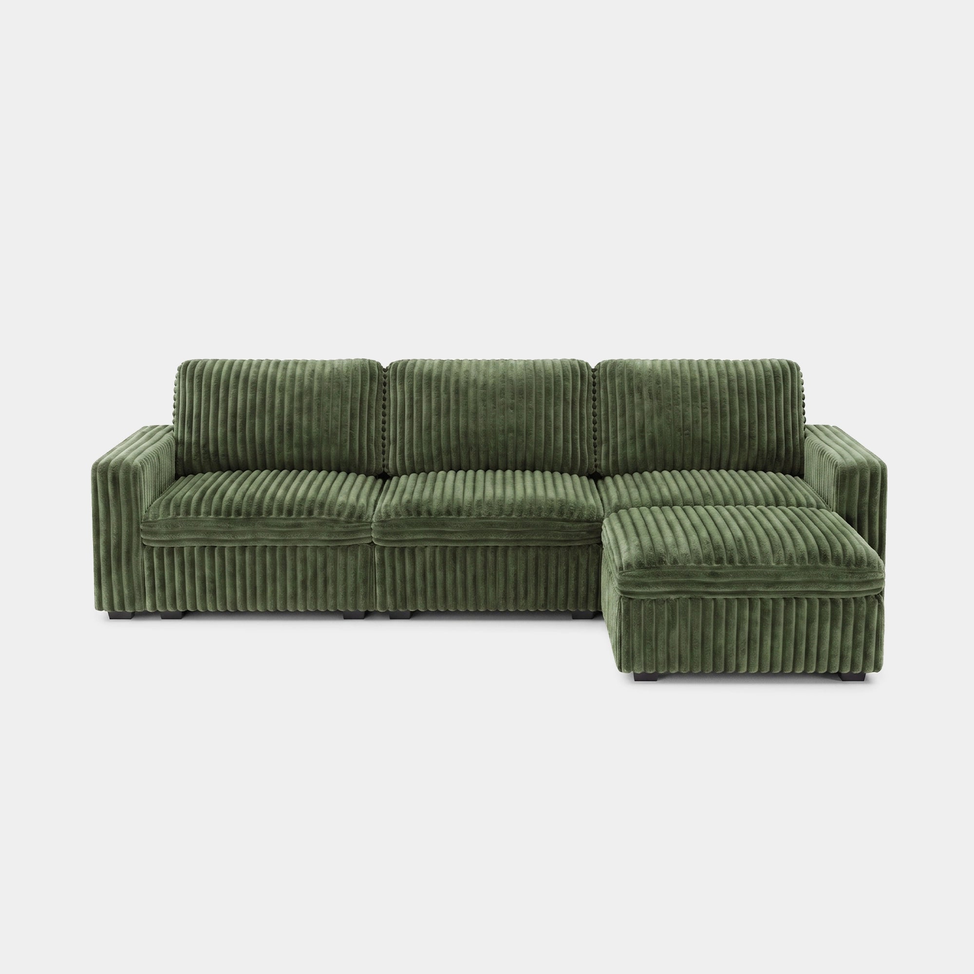 Olivewood-Green-/-Corduroy-4-Seat-L-Shaped-Sectional