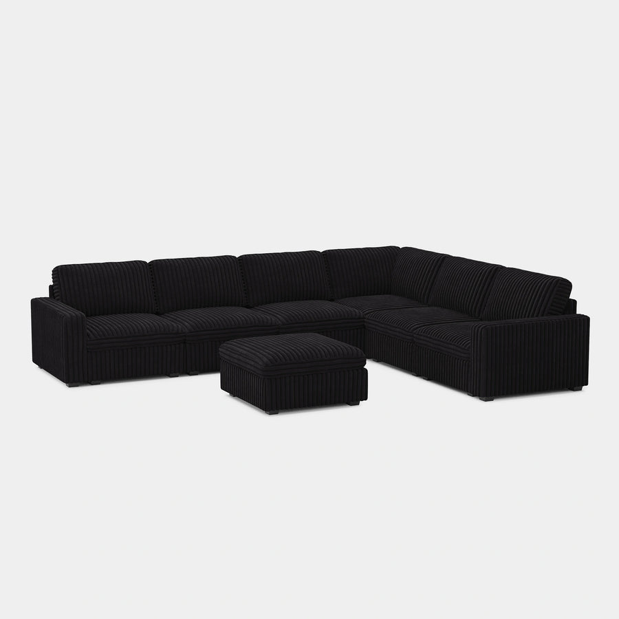 Onyx-Black-/-Corduroy-7-Seat-U-Shaped-Sectional