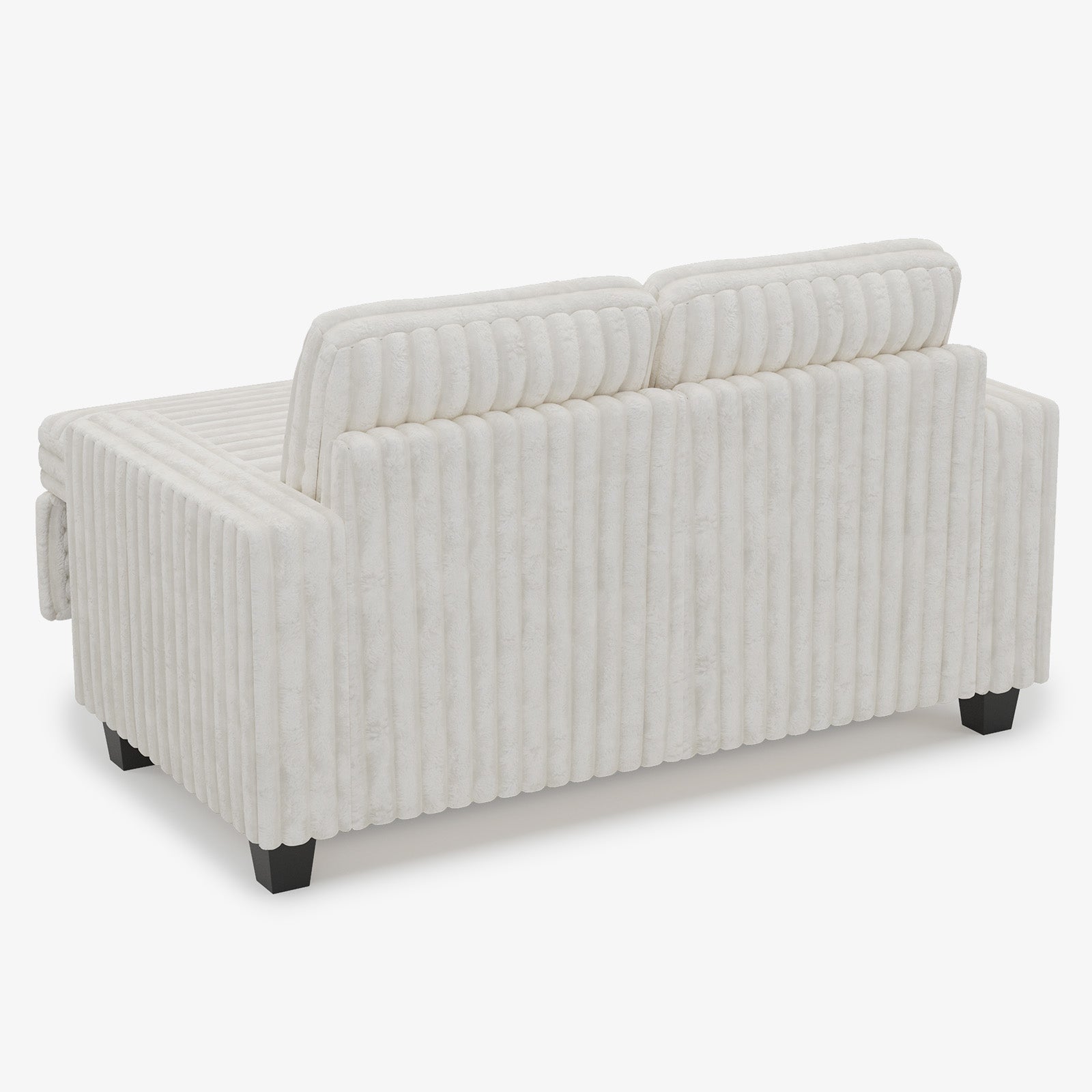 Belffin Modular Faux Rabbit Fur Corduroy Pull-out Loveseat Sofa