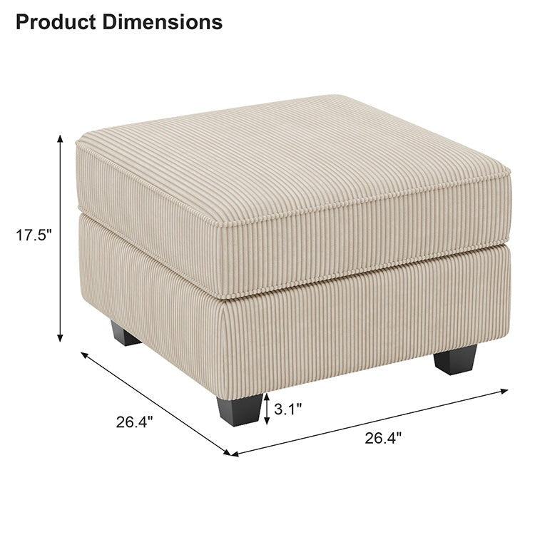 Belffin Modular Wide Corduroy Ottoman