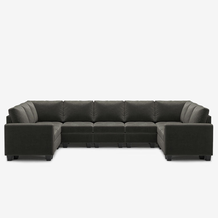 Iron-Grey-/-Velvet-9-Seat-U-Shaped-Sectional