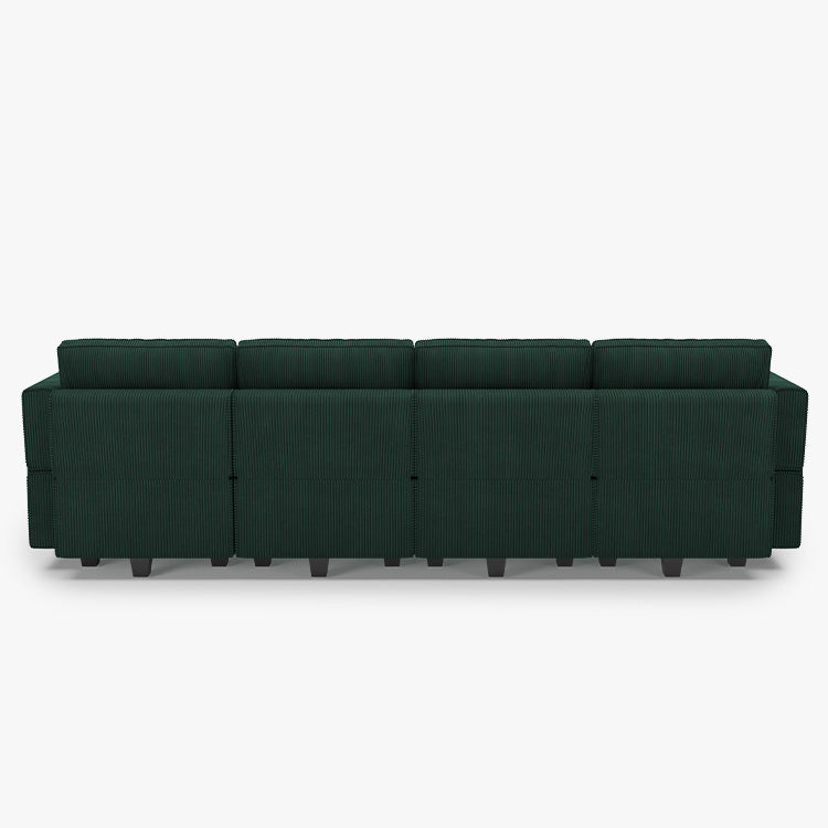 Belffin 4 Seats + 6 Sides Modular Wide Corduroy Sofa with Storage Seat