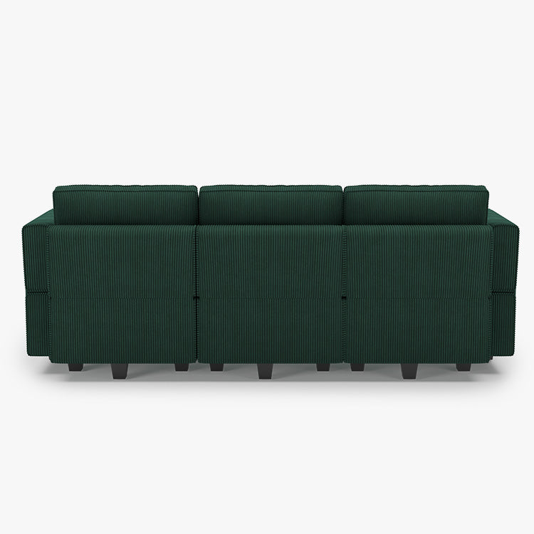 Belffin 6 Seats + 5 Sides Modular Wide Corduroy Sleeper Sofa with Storage Seat