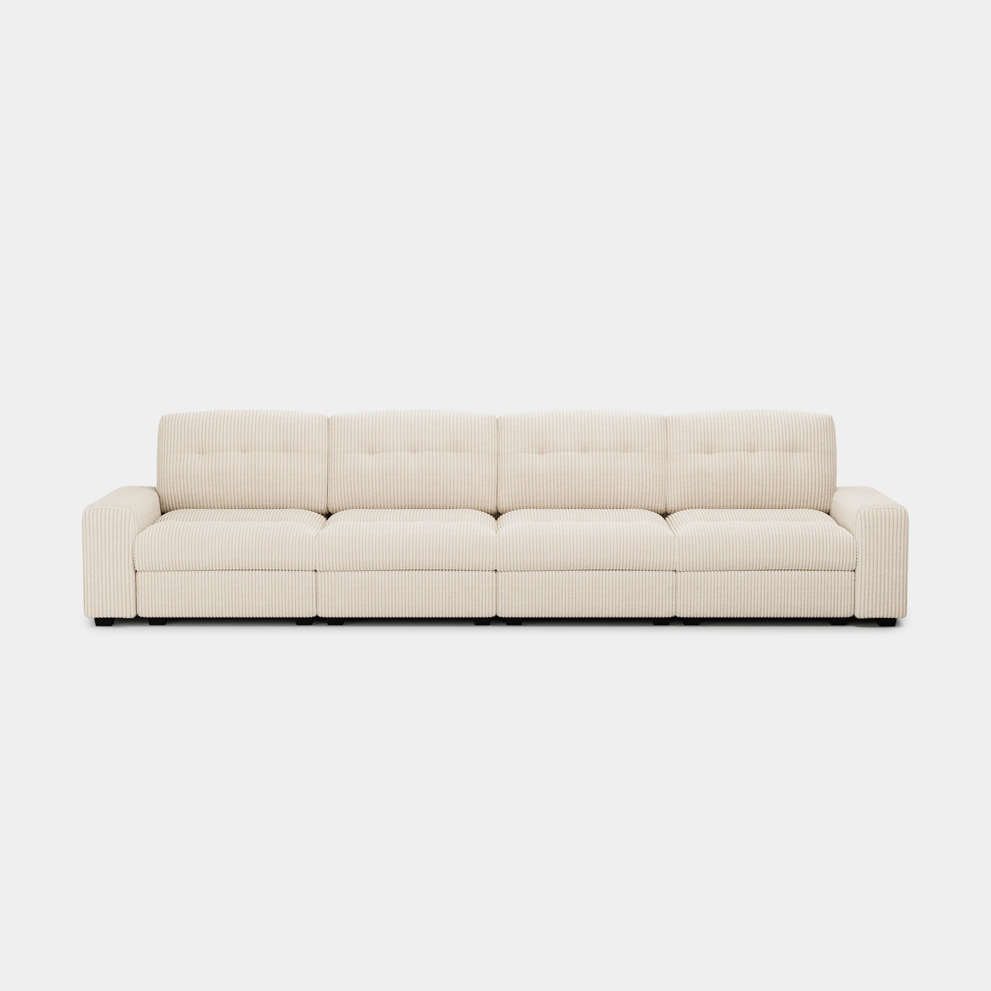 Ivory-Beige-/-Corduroy-4-Seat-Sofa