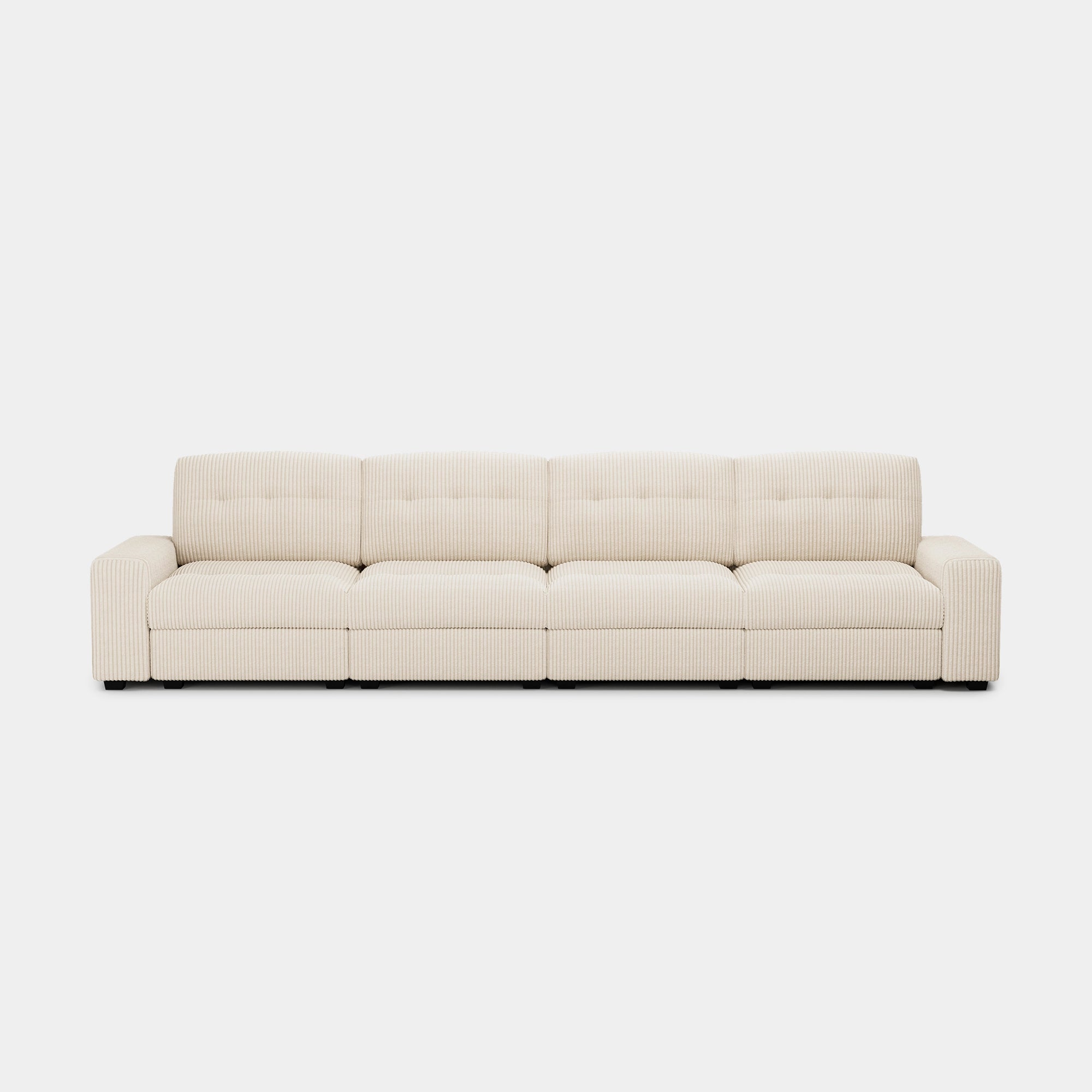 Ivory-Beige-/-Corduroy-4-Seat-Sofa