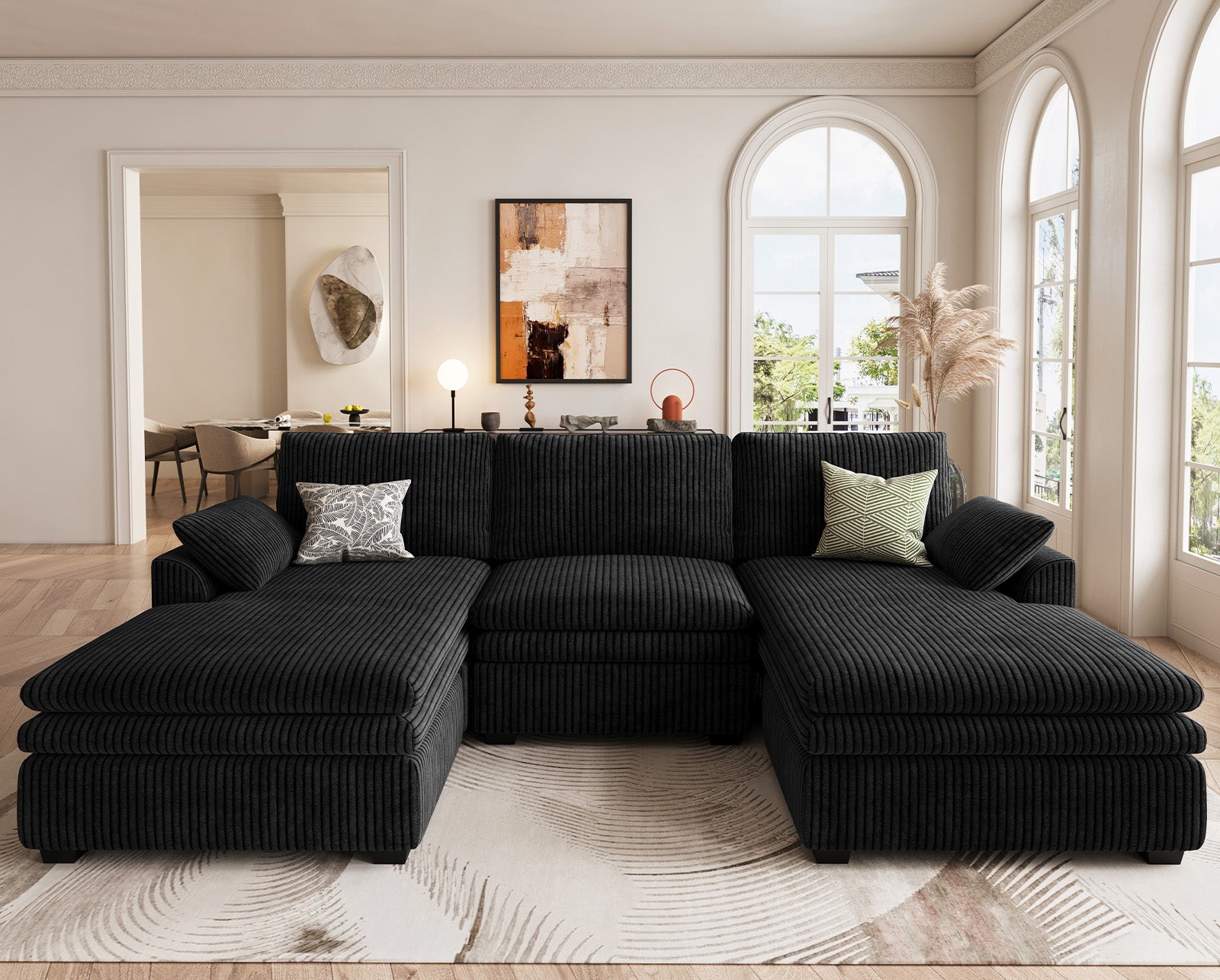 Vayla Oversized Cloud 3 Seats Sofa with Double Chaise