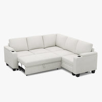 Misty-White-/-Chenille-5-Seat-L-Shaped-Pullout-Sectional