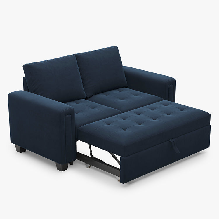 Belffin 4 Seats Modular Velvet Tufted Pull-out Loveseat Sofa