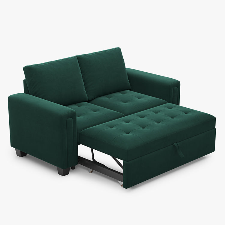 Belffin 4 Seats Modular Velvet Tufted Pull-out Loveseat Sofa