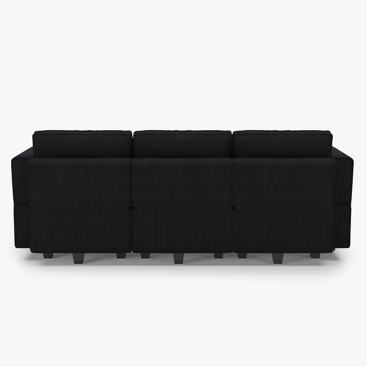 Belffin 6 Seats + 5 Sides Modular Wide Corduroy Sleeper Sofa with Storage Seat