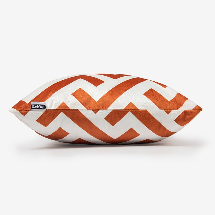 Belffin Fara Velvet Orange Throw Pillow - Set of 2