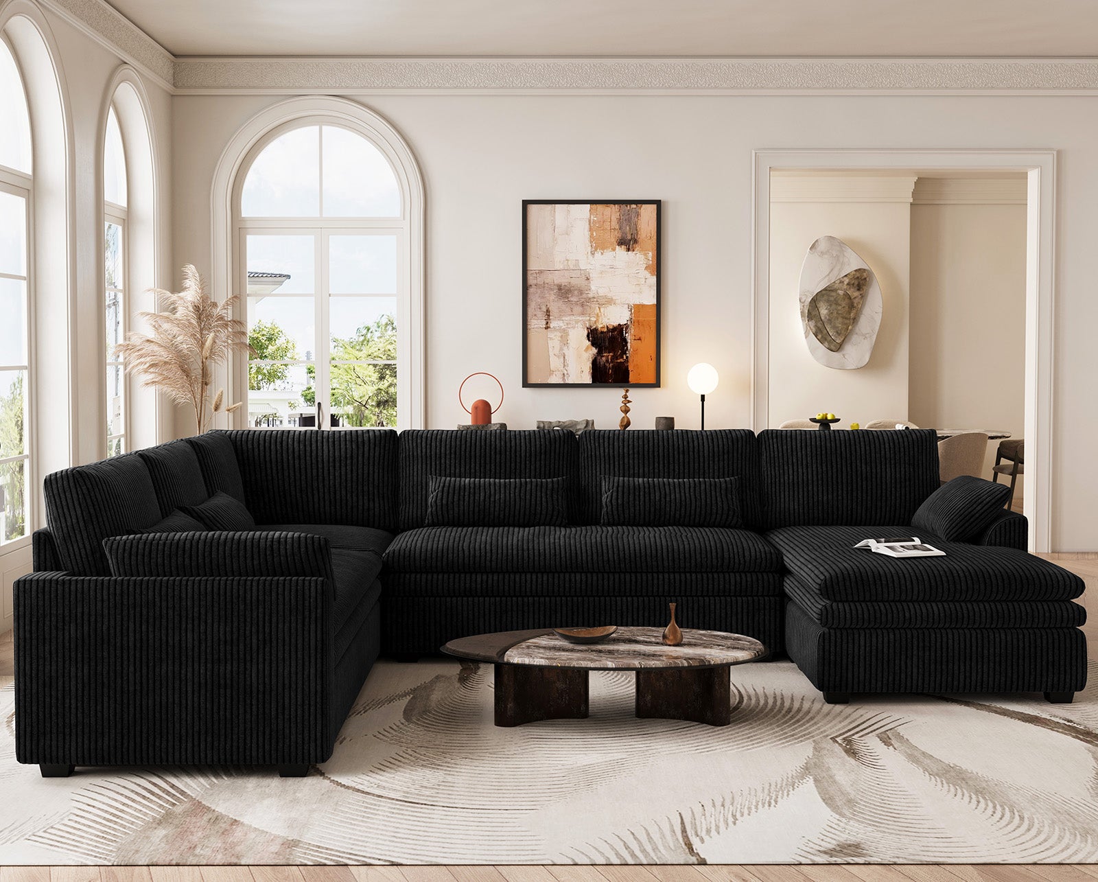 Vayla Oversized Cloud 6 Seats Sofa with Chaise