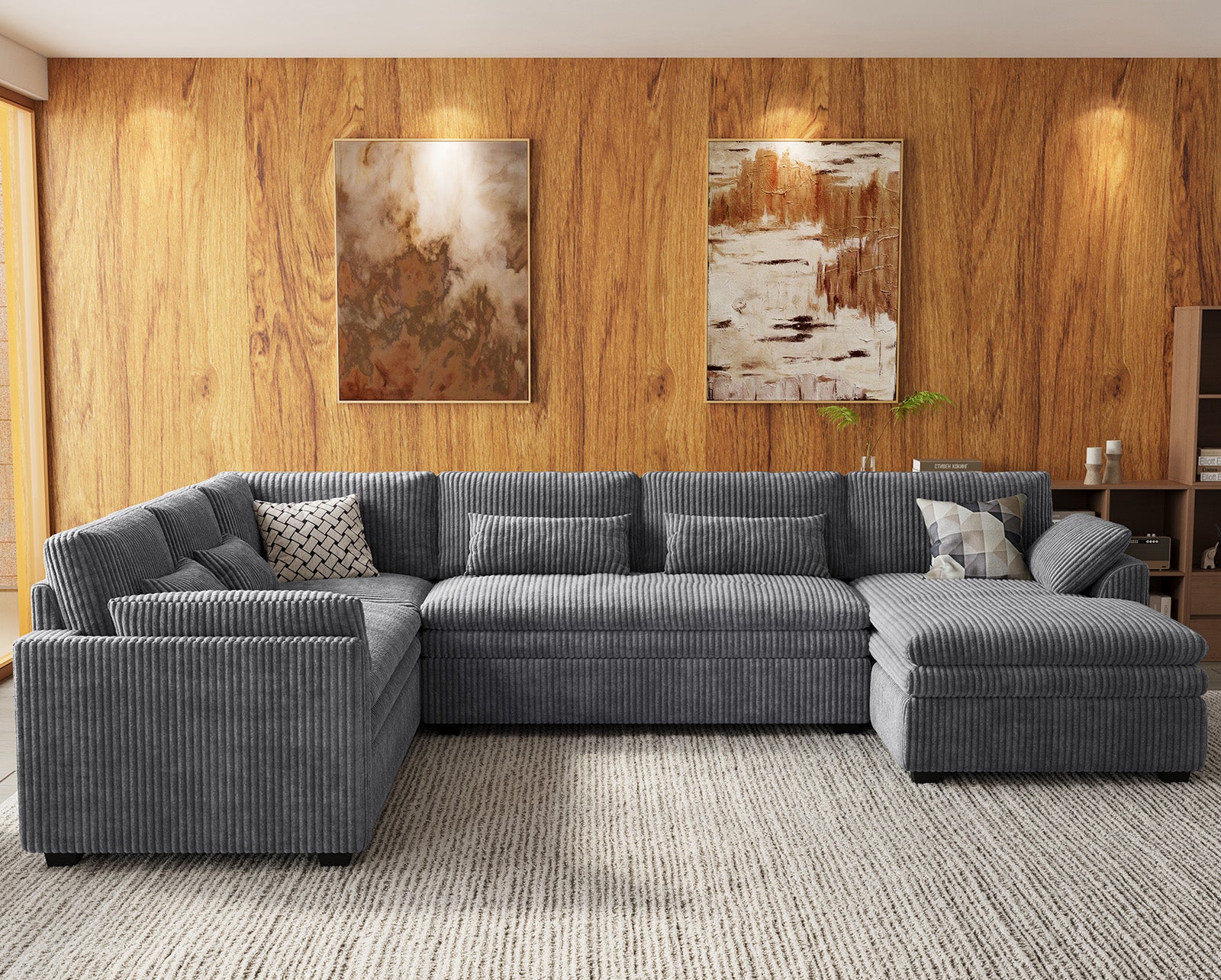 Vayla Oversized Cloud 6 Seats Sofa with Chaise