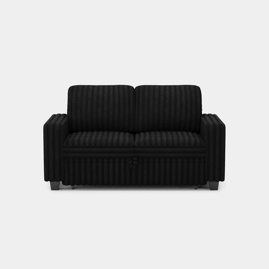 Piano-Black-/-Faux-Rabbit-Fur-Corduroy-Pullout-Loveseat