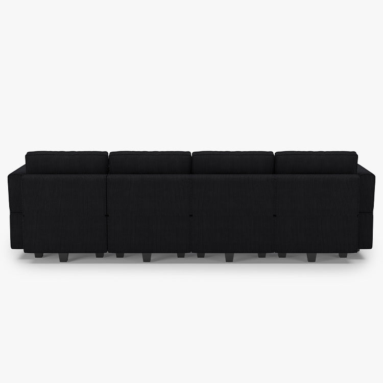 Belffin 6 Seats + 6 Sides Modular Wide Corduroy Sofa with Storage Seat