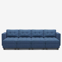 Prussian-Blue-/-Weave-8-Seat-Open-Pit-Sectional