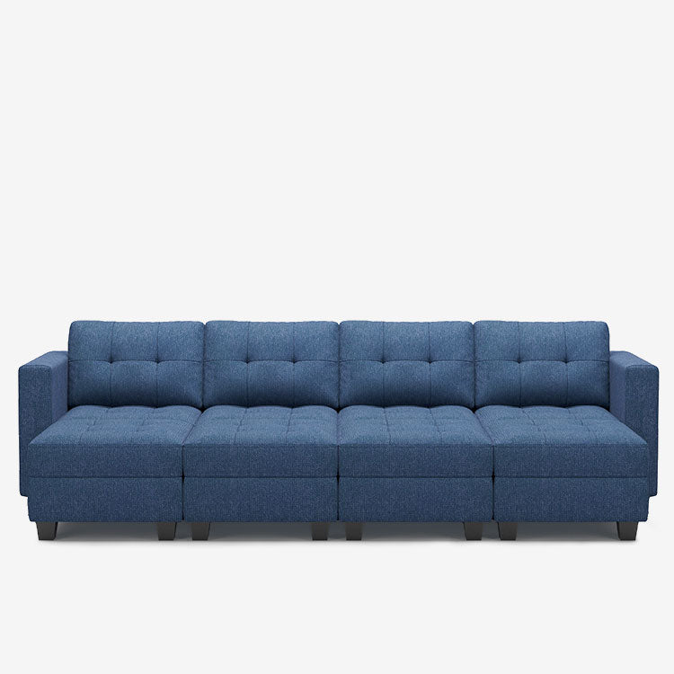 Prussian-Blue-/-Weave-8-Seat-Open-Pit-Sectional