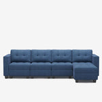 Prussian-Blue-/-Weave-5-Seat-L-Shaped-Sectional