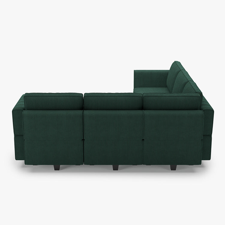 Belffin 7 Seats + 8 Sides Modular Wide Corduroy Sofa with Storage Seat