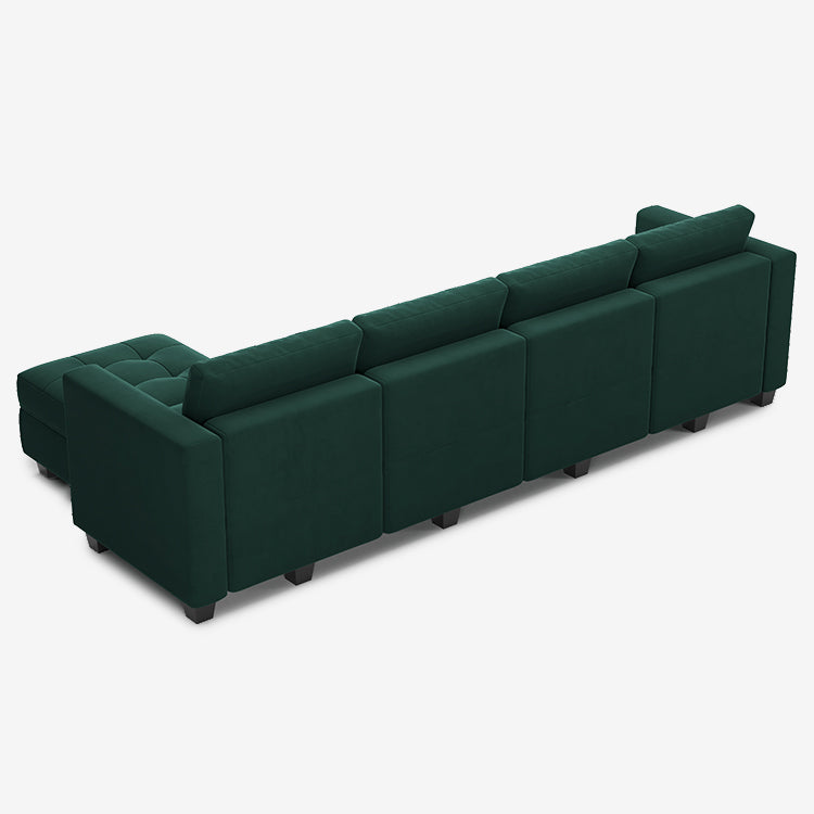 Belffin 5 Seats + 6 Sides Modular Velvet Tufted Sofa with Storage Seat