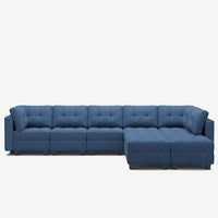 Prussian-Blue-/-Weave-9-Seat-L-Shaped-Sectional