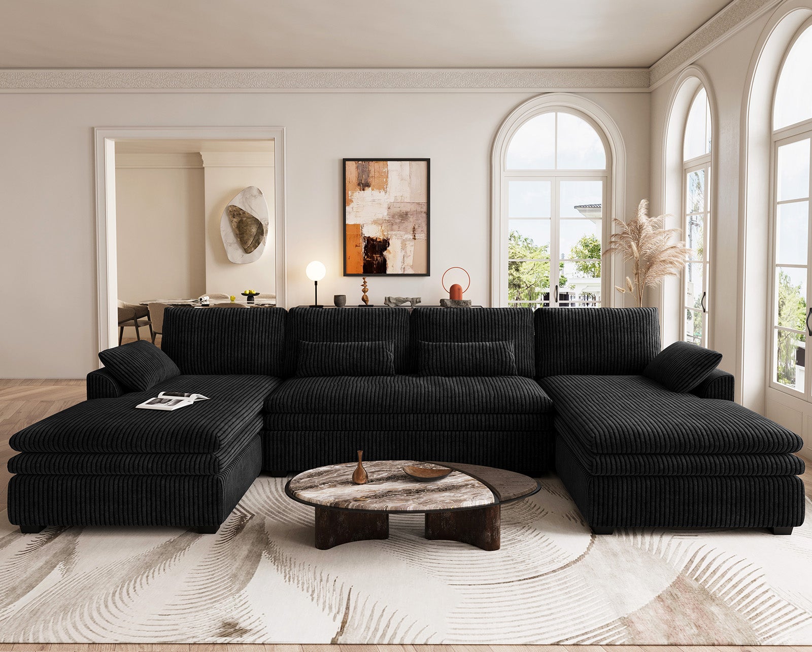 Vayla Oversized Cloud 4 Seats Sofa with Double Chaise