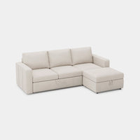 Cosmic-Latte-/-Velvet-4-Seat-L-Shaped-Pullout-Sectional