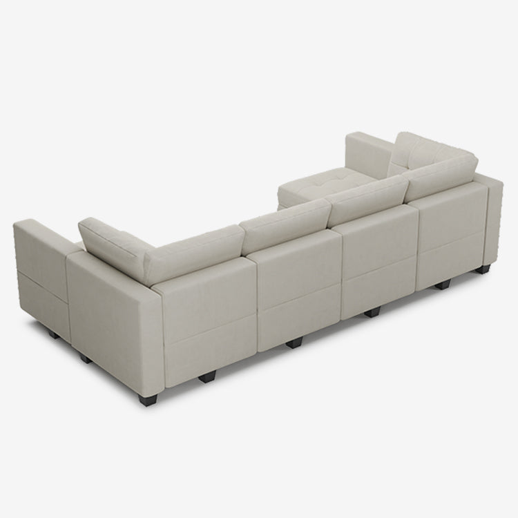 Belffin 6 Seats + 8 Sides Modular Velvet Tufted Sofa with Storage Seat