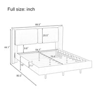 Modern Style Velvet Floating Bed Frame with LED Lights BSN